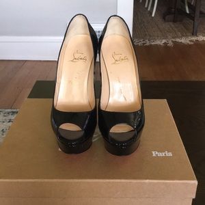 Christian Louboutin Lady Peep Patent Black